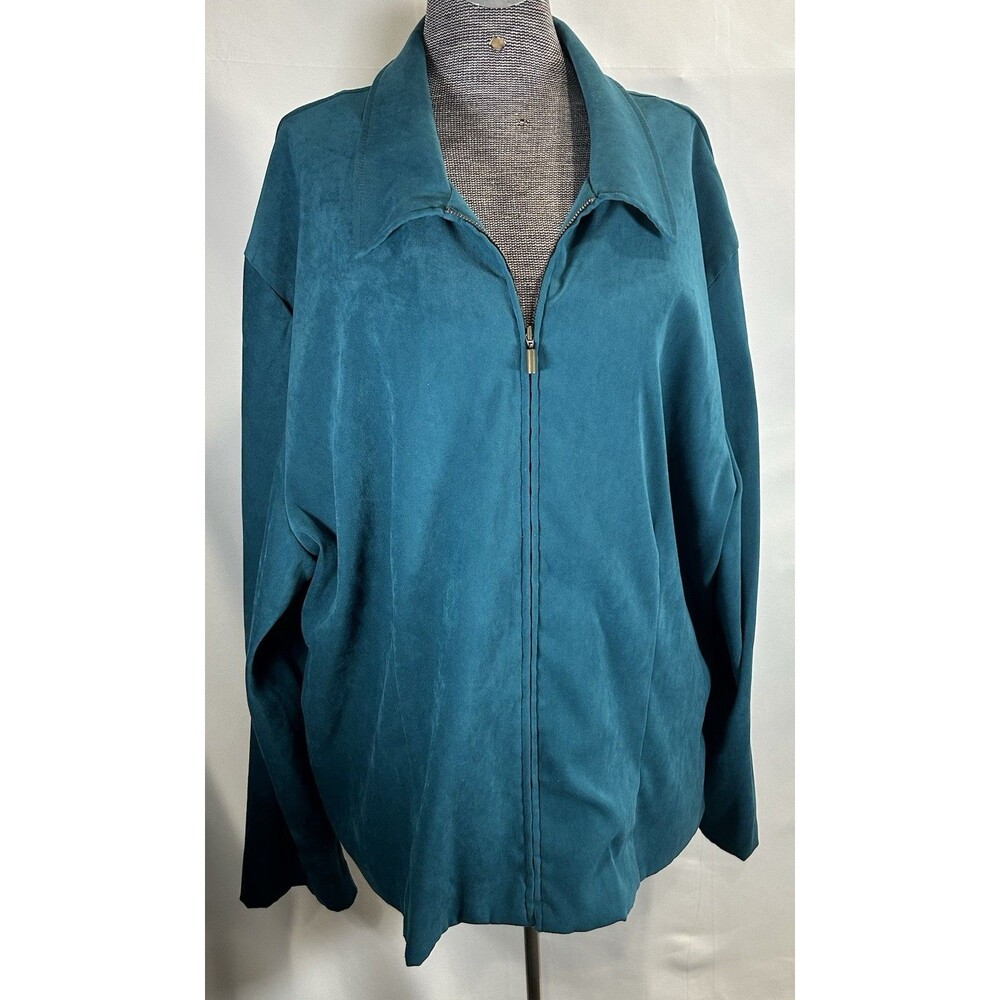 Briggs New York Size 24W Teal Zip Front Blazer